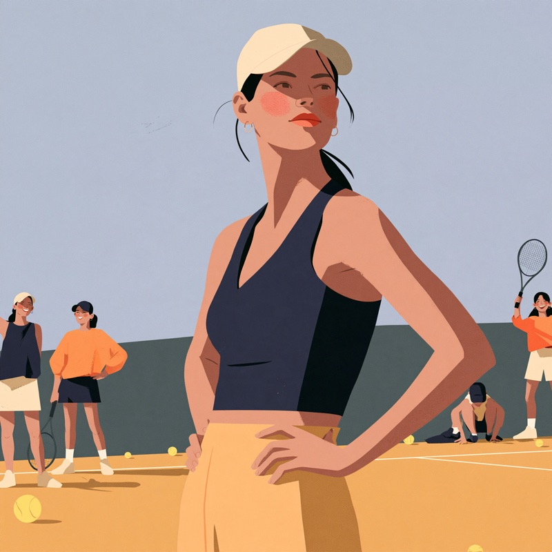 Une joueuse de tennis sûre d'elle sur un court